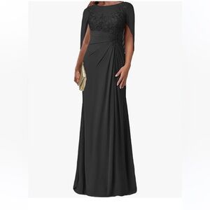 Chic Black Formal Gown with Lace